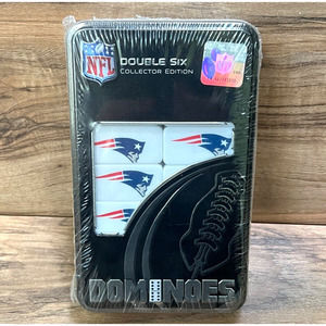NFL New England Patriots Dominoes Set of 28 Collector's Tin New Sealed